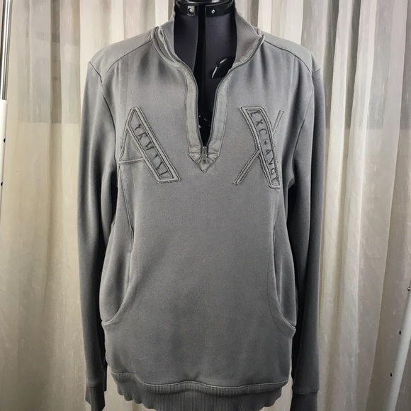 🦋 3 for $25 - Armani Exchange Vintage 3/4 zip Sweatshirt - Picture 1 of 8